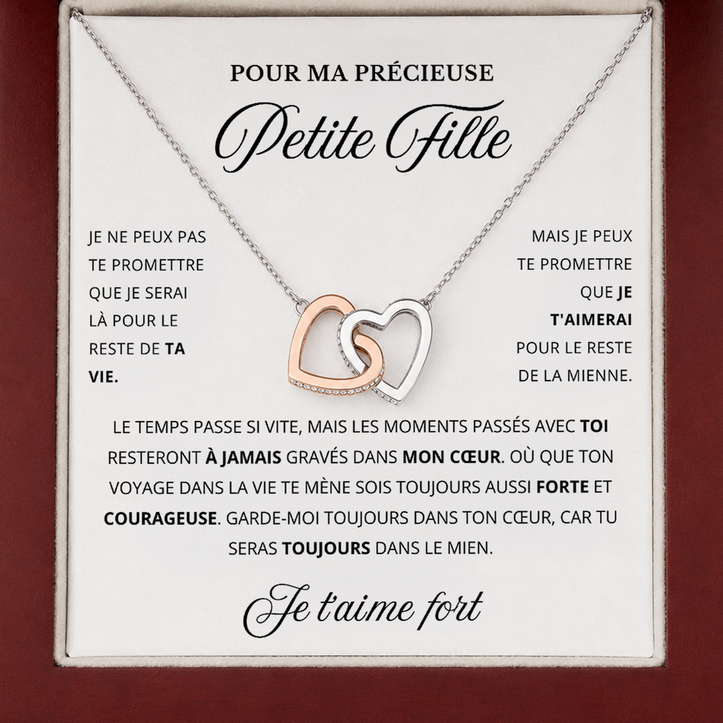 Collar «Para la mujer de mi vida» – Doble corazón con estuche y dedicatoria