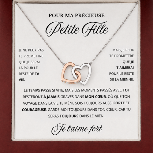Collar «Para la mujer de mi vida» – Doble corazón con estuche y dedicatoria